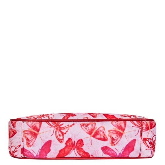Butterfly Print Fabric East/West Hobo Crossbody Bag Over the Shoulder Purse - Picture 7 of 8